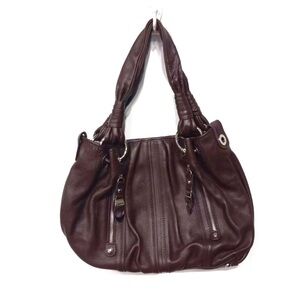 B Makowski Espresso Leather Shoulder Bag
